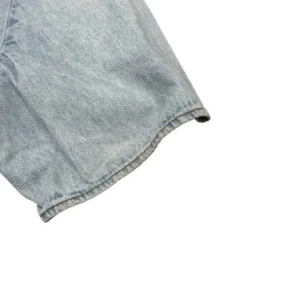 Vintage Studio Ease XL Blue Denim Chambray Lace Neckline Belt Maxi Dress - Picture 15 of 16